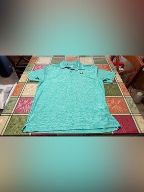 Heather Under Armour Men's UA Polo Golf Shirt, Large, Loose Fit, Heat Gear